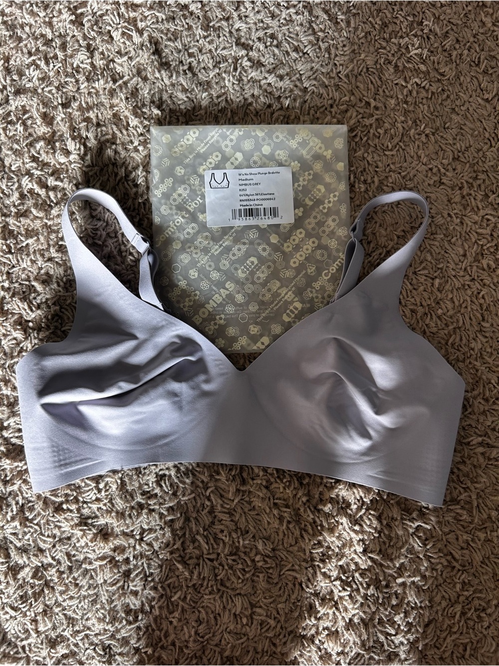 Bombas Seamless Wireless Bra in Light Gray